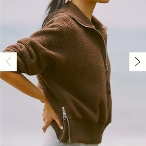 Varley roselle half zip truffle brown fleece sweater XL nwot